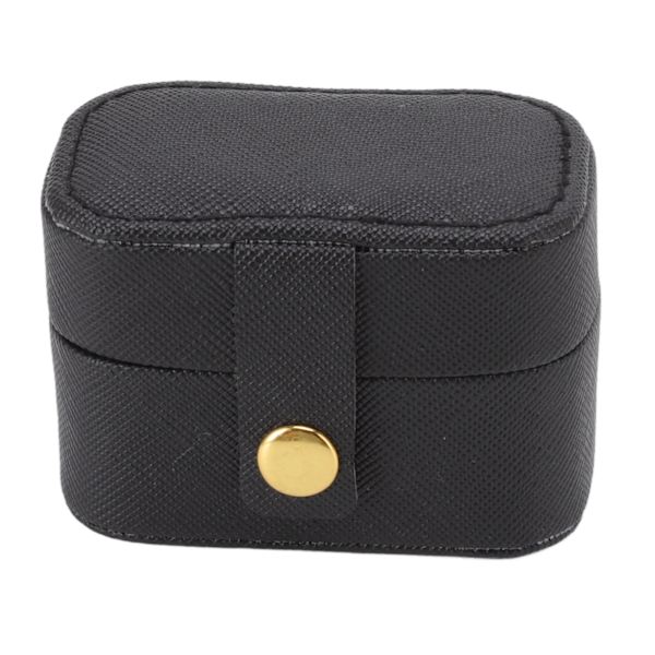 Mini Ring Förvaringslåda PU Läder Liten Smyckeskrin Organizer Liten Resa Örhänge Väska Svart