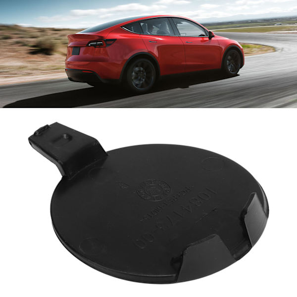 Etupuskurin vetokoukun cover 1084173 00 E Vaihto Tesla Model 3 2017 - 2023 Musta