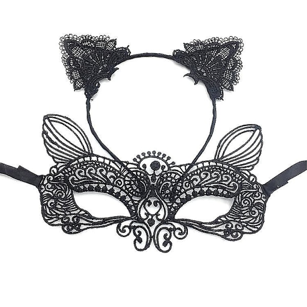 Ulvemaske til kvinder - Hoops + Elveslace (maske A)