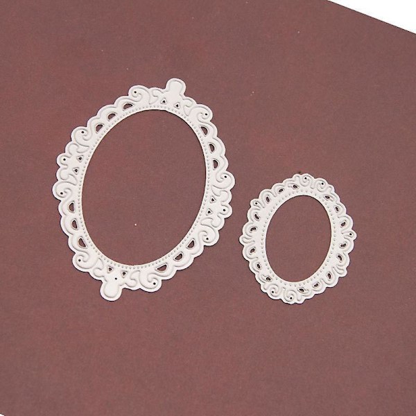 Blomsterblonder Oval Metallstans - Set med 2, DIY Scrapbooking Dekorativ Präglingsverktyg