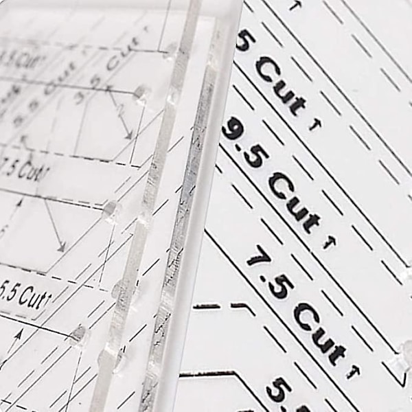4 Stycken Transparent Sy-linjal, DIY Sy-linjal, Quilting Mallar Linjal, Quilting Linjal, Exakt Skala och Tydlig Text, för DIY Sömnadshantverk