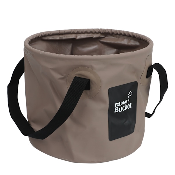 Hopfällbar Campinghink 10L Kapacitet Livsmedelskvalitet PVC Mesh Sida Förstärkt Rep Bärbar Utomhus Fällbar Hink för Resa Sandfärg