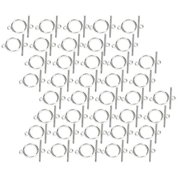 40 set med legering OT-spännen, gör-det-själv-smycken, armband, halsband, tillbehör, smyckestillverkning, silver
