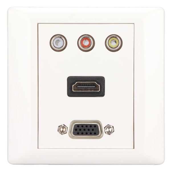 HD Multimedia Interface 3RCA VGA vägguttag 4K hög upplösning 3 i 1 multimediapanel för hemmakontor