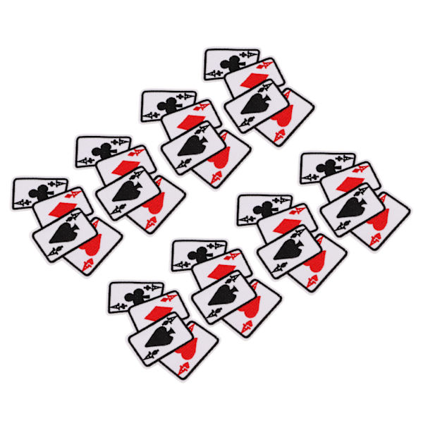 20 stk Iron On Patch Brodert Spillekort Patch Applique for Clothes Dress Hat DIY Accessories