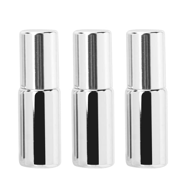 3 st professionell glasparfymrullflaska bärbar eterisk olja roll-on flaskor set 5mlSilver