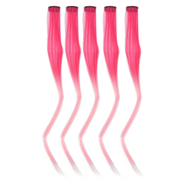 10 stk Høydepunkter Hårstykke Lang Rett Gradient Utsøkt Stilig Hårstykke Klips for Cosplay Arrangementer Halloween Fester Rød Rosa