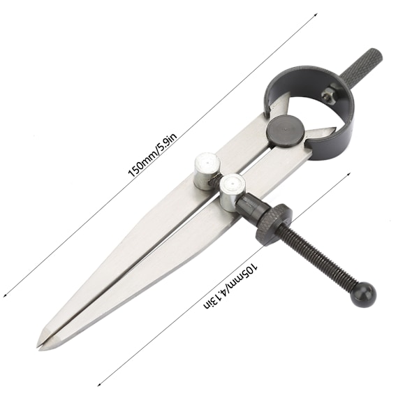 Justerbart kompassverktøy i lærvinge for DIY-håndarbeid (105 mm)