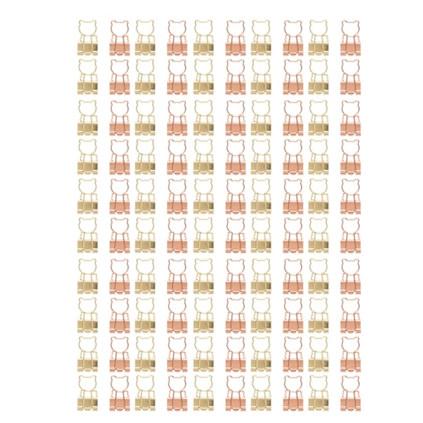 100 st kattformade guldbindare i roséguld, ihålig design, miniklämmor för dokument och biljetter