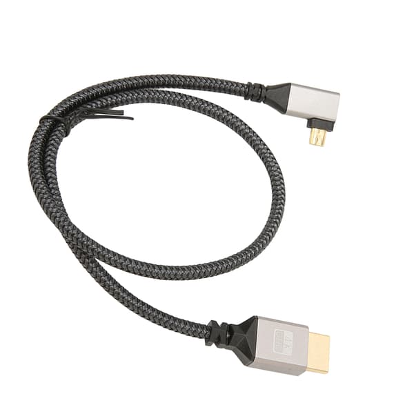 4K HD Multimedia Interface-kabel 60Hz 18Gbps Höghastighets Micro HD Multimedia Interface Hane till HD Multimedia Interface Hane Vänster Armbåge 0.5M