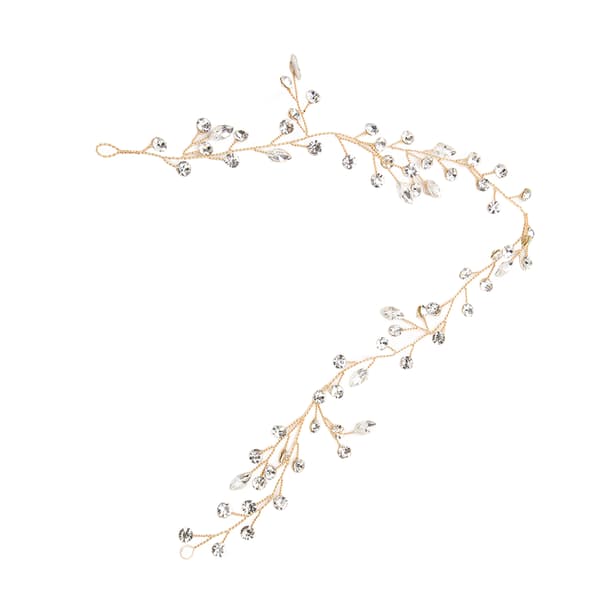 Brudbröllop Rhinestone Hårvin Klassisk Enkel Brudhårbit Håraccessoarer för kvinnor och flickor Guld