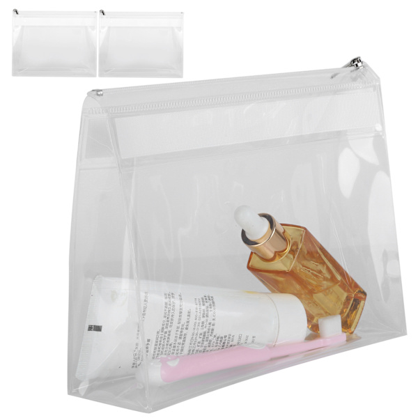 2 stk EVA Transparent Makeup Taske Rejse Bærbar Kosmetisk Toiletartikler Opbevaring Taske Organizer