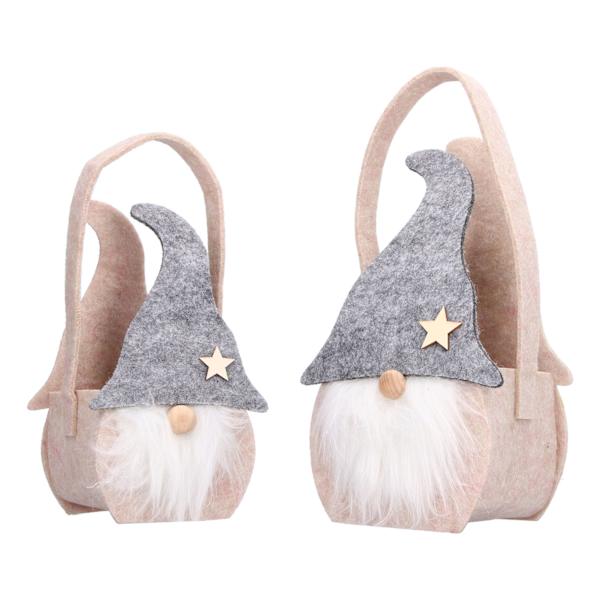 2 st dekorativa jultomte-presentpåsar, julklappspåsar, tomte-presentpåsar, heminredning