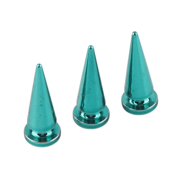 10 sett 10*26 mm kobberkulnagle metallstuds med skruesett for DIY-lærveskesko (blå)