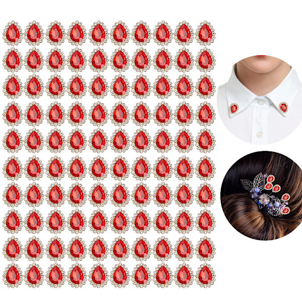 100 kpl 10 mm DIY ommeltavat pisaranmuotoiset strassit litteät kidehelmet vaatteille, asuille ja mekoille