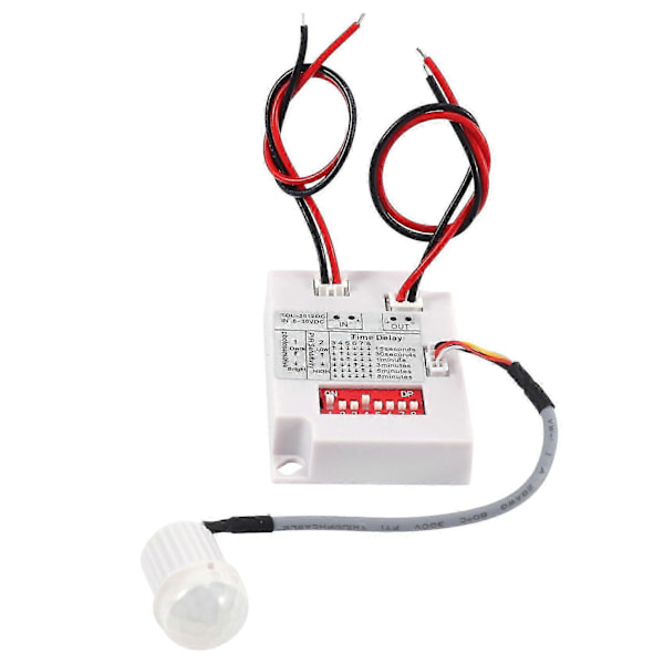 12V 24V PIR Rörelsesensorswitch IR Infraröd Mänsklig Induktion Tidsfördröjningsrelä Switch Korridor LED Ljus Timer Switch