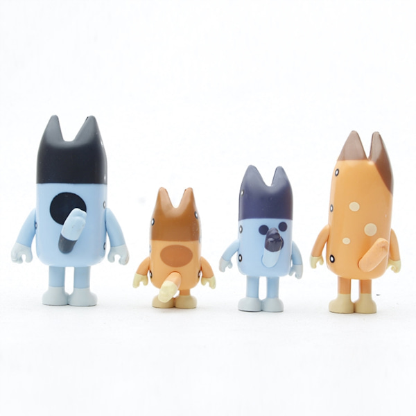 Hundfamilj set - 8 st | Rörlig ledvridning | PVC hundleksaker | Perfekt för barn | Idealisk för bildekorationer