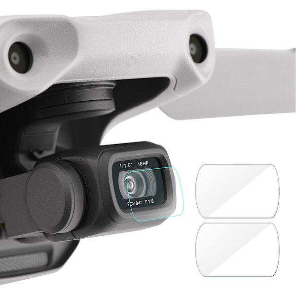 2 set härdat glas skärmskydd Repsäkert skyddsfilm för Dji Mavic Air 2 kameralins
