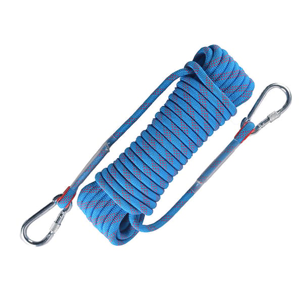 Sikkerhedstov Multifunktionel Blå med Dobbelte Kroge Polyester Rustfrit Stål Klatring Livline til Rappelling 10m/32.8ft