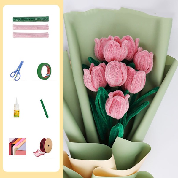 Färgglada, utsökta, vackra, böjbara och hållbara piprensare för pyssel, DIY, handgjorda leksaker och tulpaner