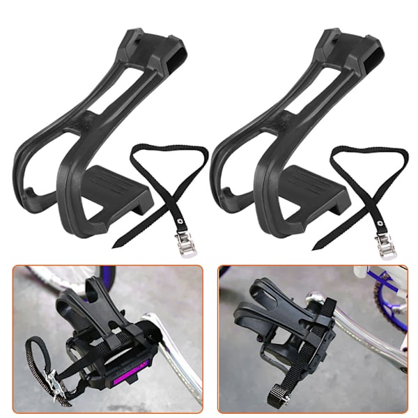 1 sett sykkel sykkel sykkel tå klips tå pedal klips og stropper for Fixie Road Bike Non Slip