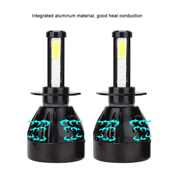 2 stk H7 80W Super Bright Bil LED Hovedlys Vanntett Auto Hovedlykt