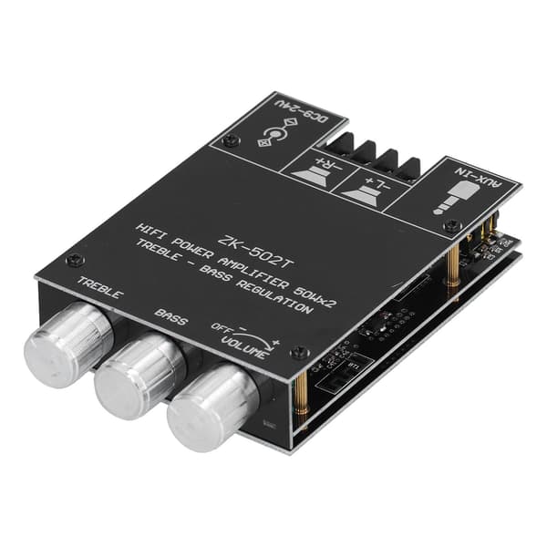 Effektforstærkerkortmodul Bluetooth Stereo Dual Channel AMP med diskant-basstyring ZK‑502T