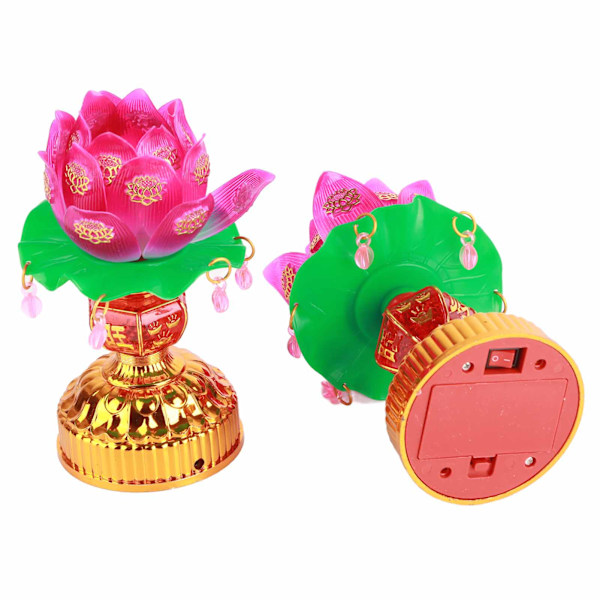 1 par LED Lotus Lys Buddha Lotus Lampe USB-drevet Lys Transmitting Gravering Mønster Husholdning LED Lampe 15x7.5cm