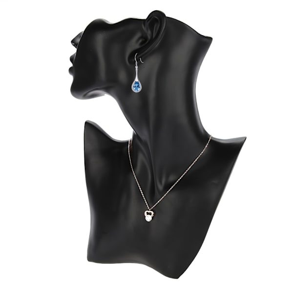 Halskæde Ørering Holder Mannequin Hoved Bust Stand Model Shop Smykker Display Rack Sort