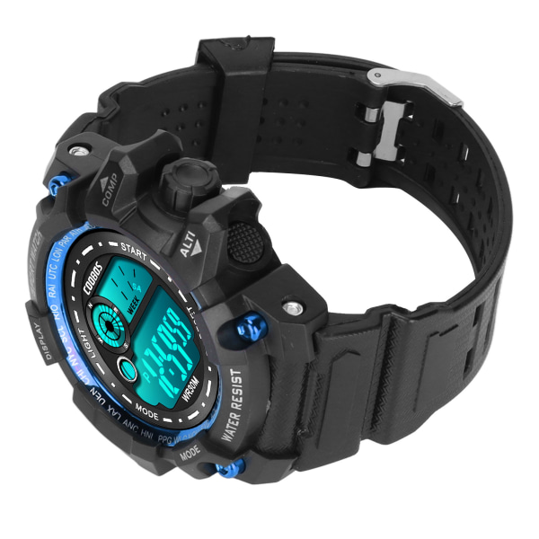 Kids Sports Electronic Watch Multifunksjonelle vanntette klokker Lysende digital LED-klokke Blå