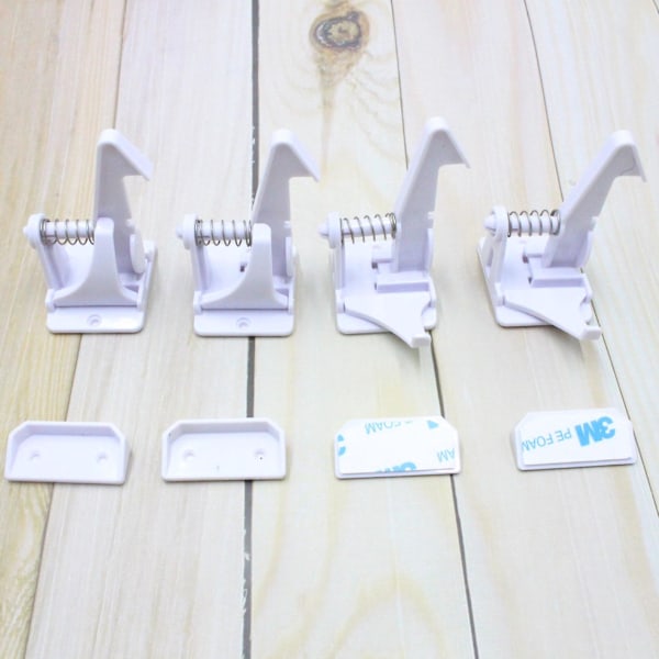 Barnsäkerhetsskåpslås - Säkra dina skåp och lådor - Enkel installation, inga verktyg behövs! (8-pack)