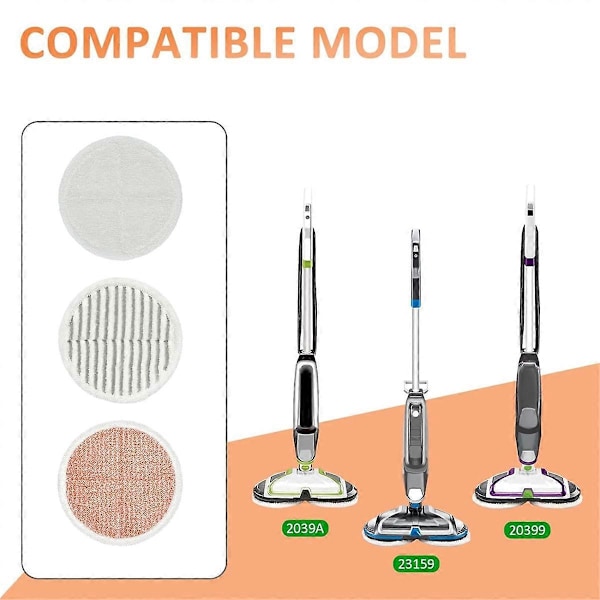 10 stk. moppeputer erstatning for mopp vaskbare moppeputer