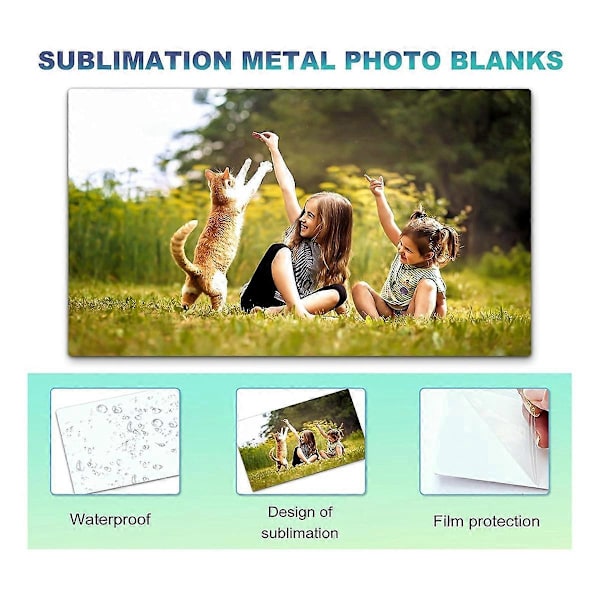 10 st Sublimerings Metall Foto Blank Värmeöverföringspapper, för Design-A