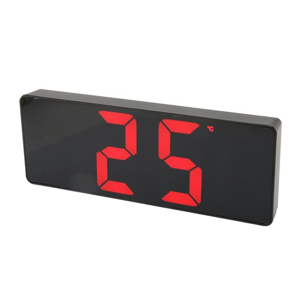 Digital väckarklocka Elektronisk skrivbordsklocka med temperaturdisplay Röststyrning Rektangulär LED-klocka för hemmet sovrum