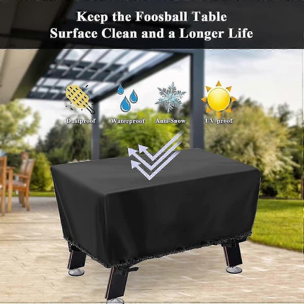 Foosball Cover - Waterproof Foosball Table Cover for Adults, Dustproof Rectangular Soccer Table Cover, Black-Yvan