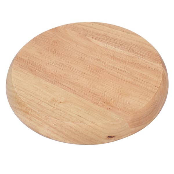Rund träfat med fack för mat, dessert, snacks, serveringsbricka (25 cm)