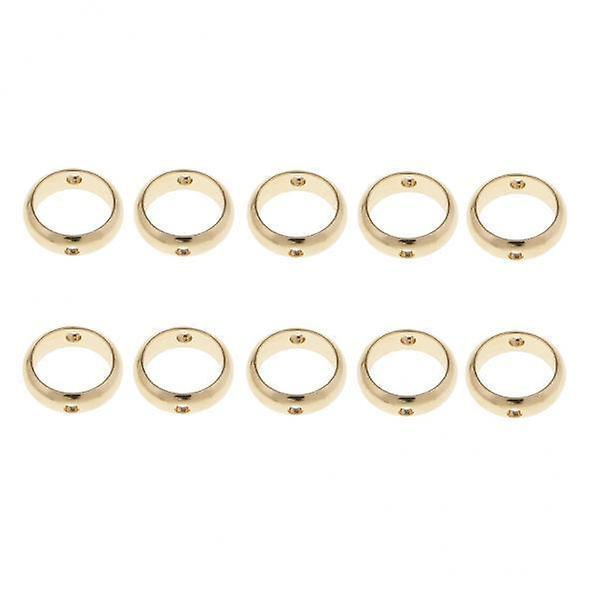 4 x 10 st Metallpärlor Cirkelringar med Dubbelhål DIY Smyckestillverkning Guld 8mm