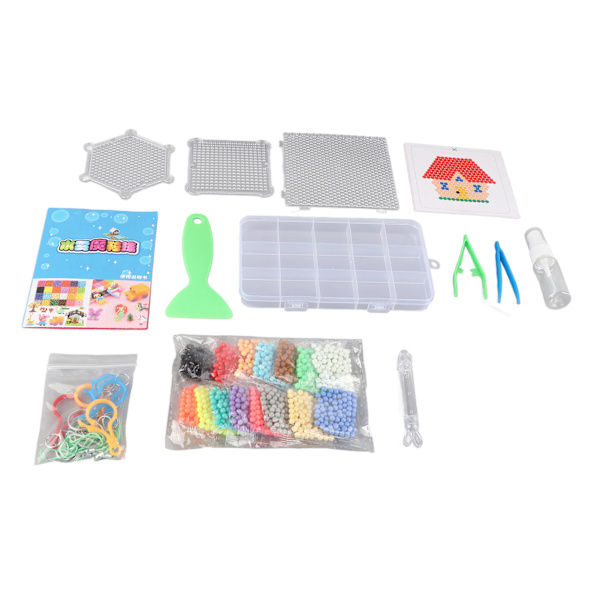 Vattenpärlor för barn, pysselset, pedagogiskt pussel, DIY, färgglada spel, leksaker för pojkar och flickor, 1500 pärlor