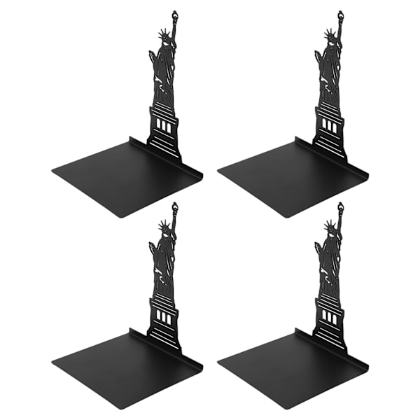 4 stk bokstøtter arkitektonisk stil metallstruktur klassisk svart avrundede kanter skumputer slank design kontorbokstøtte gudinnestatue
