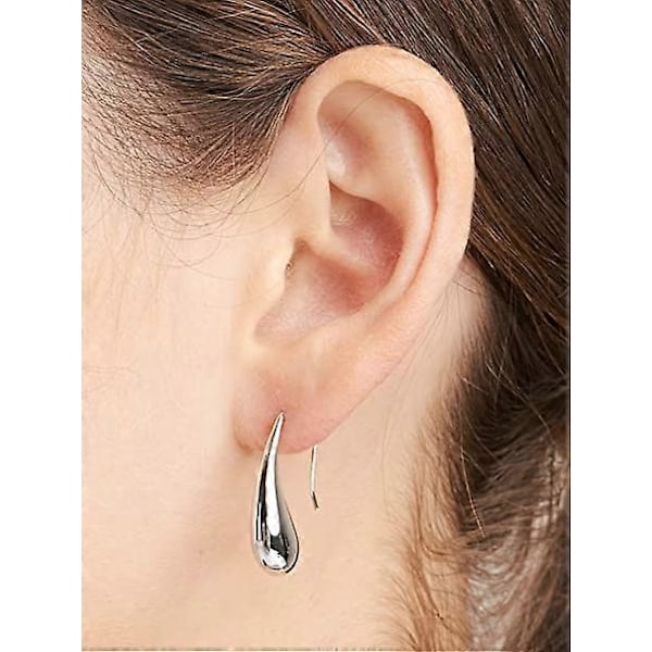 Örhängen i Sterling Silver, droppformade - 2 st