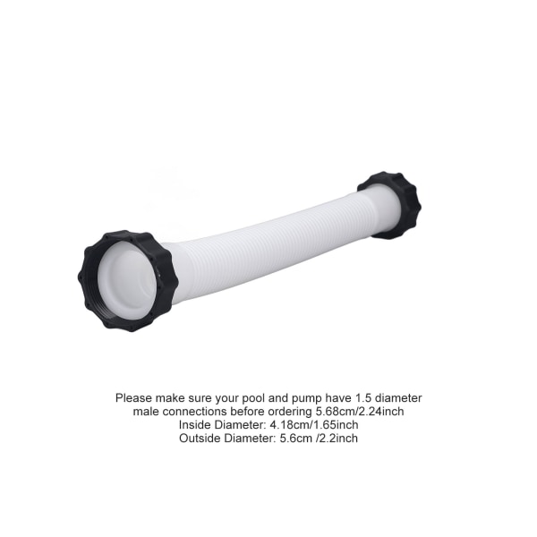 Erstatningsslange for bassengpumpe for Intex 1,5 tommers diameter Erstatningsslange for bassenger over bakken Hvit 0,4 m / 1,3 fot