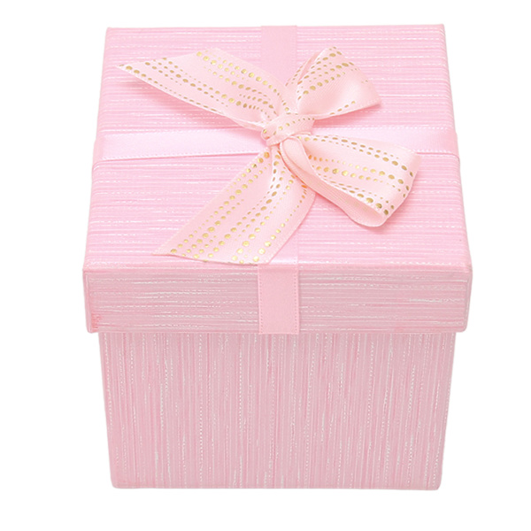 4 stk. gaveæske med låg 3,9x3,7x3,9 tommer gaveæsker til bryllup jul fødselsdag valentinsdag pink HM2330407