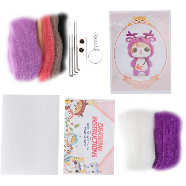 Nålfiltning Ull Kemisk Fiber Plyschdocka Tillverkning DIY Material Nål Handgjord Hantverk(201# Älg )