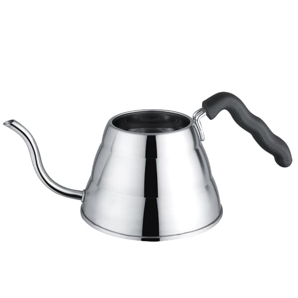 Rustfri stål hånddryp kande kaffe- og tekedel med gåsehalsformet tud