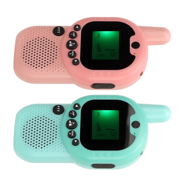 2-pakks Walkie Talkies for Kids Adult Long Range Oppladbare Bærbare 2-veis Radio for Camping Games