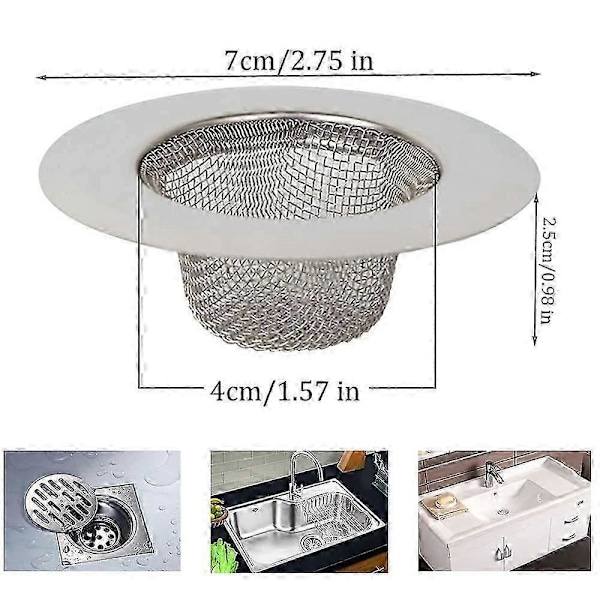 2 stycken diskbänksil, rostfritt stål avloppssil_SZXM
