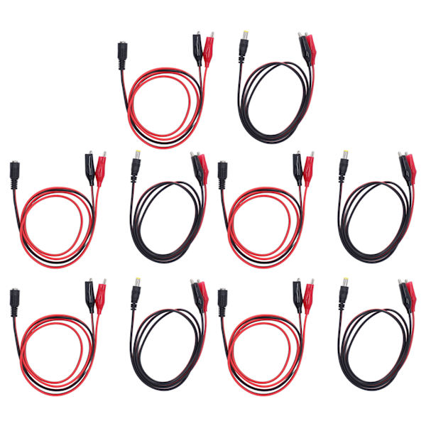 5 sæt Alligator Clip til DC Adapter Kabel Stabil Dual Alligator Clip til DC han hun-forbindelseskabel 3,3 fod