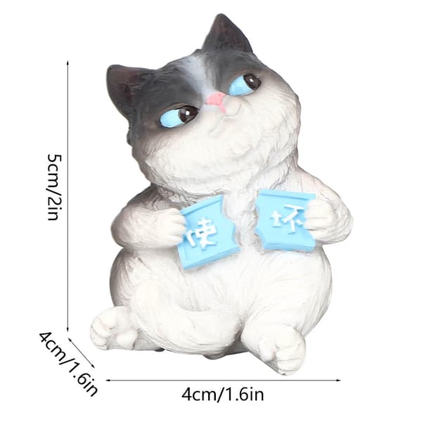 Mini simulering katt dyremodell mikrofigur leker gave til kake bil dekor