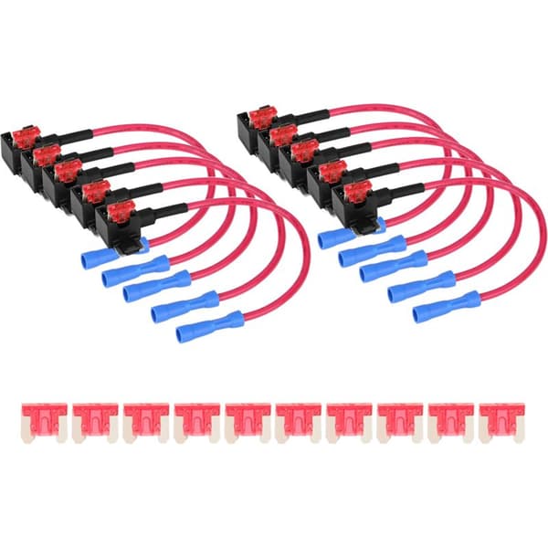 10A Mini Bladsäkring Bilkontaktadapter med 10 delar