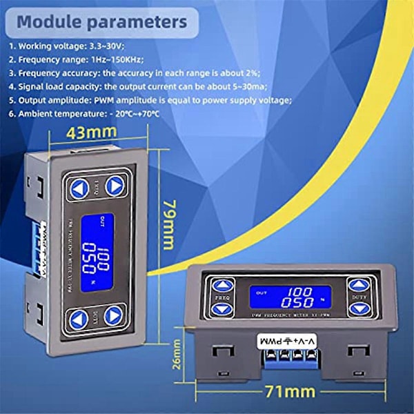 Signalgenerator, PWM Pulsfrekvens Duty Cycle Rektangulær